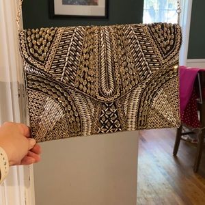 Black and Gold Evening beaded Purse